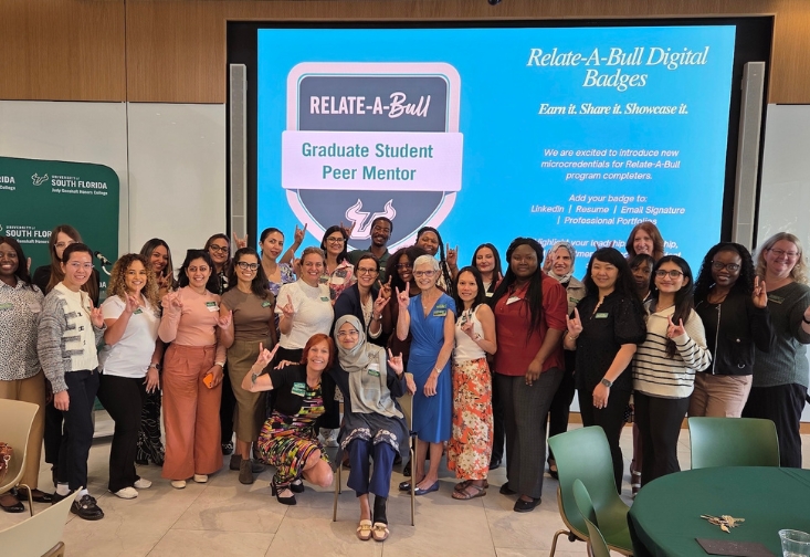 Relate-a-Bull mentors take a group photo
