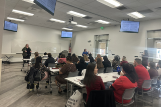 A classroom with professionals in training 