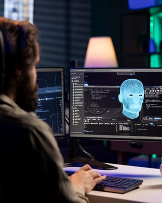 Person uses a computer