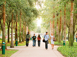 students walking