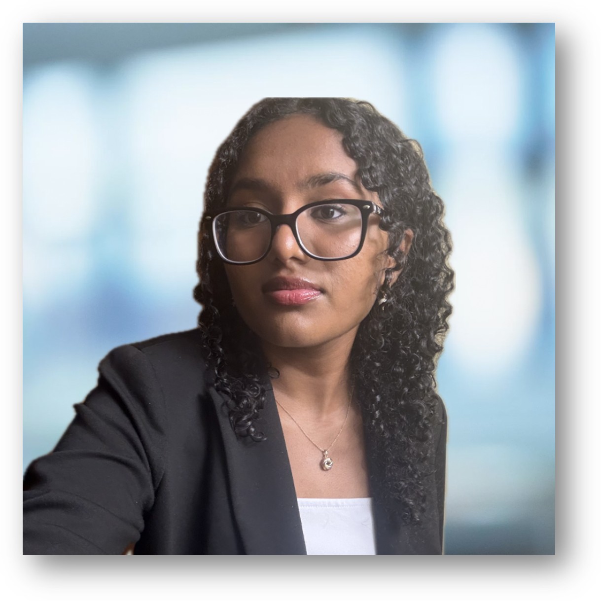 Young woman with beautiful curly black hair