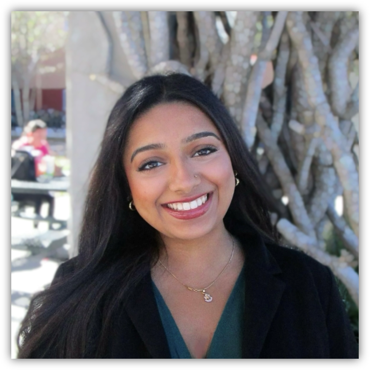 woman with long black hair