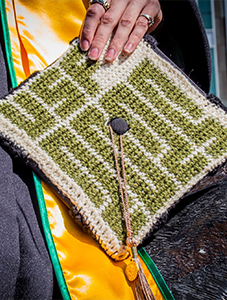 Grad cap with crocheted "USF 2025"