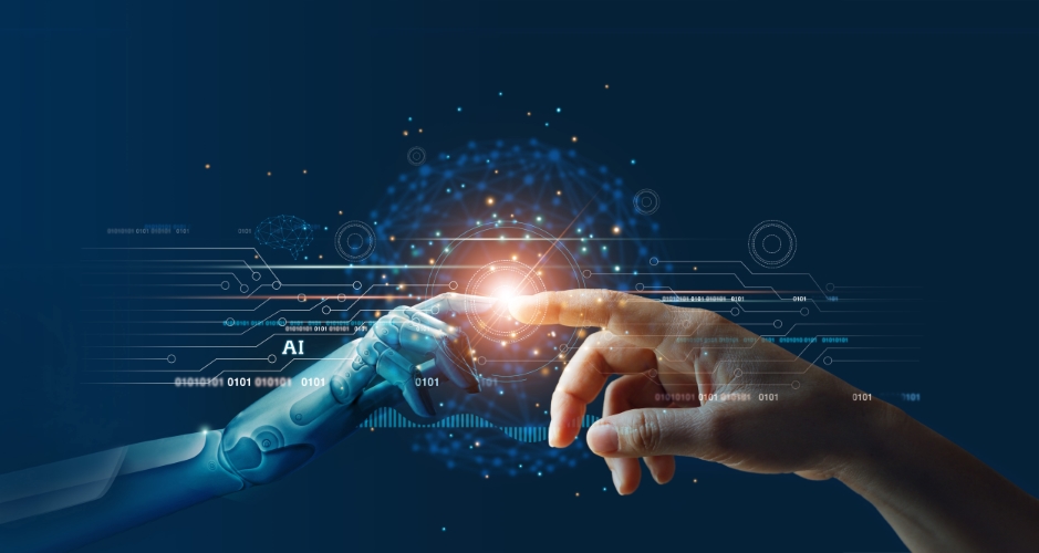 Robotic Hand reaching out to Human Hand