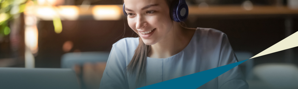 A female wearing a headset discussing K-12 Education and Summer Camps available at USF.