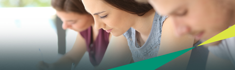 Three students preparing for their SAT exam.