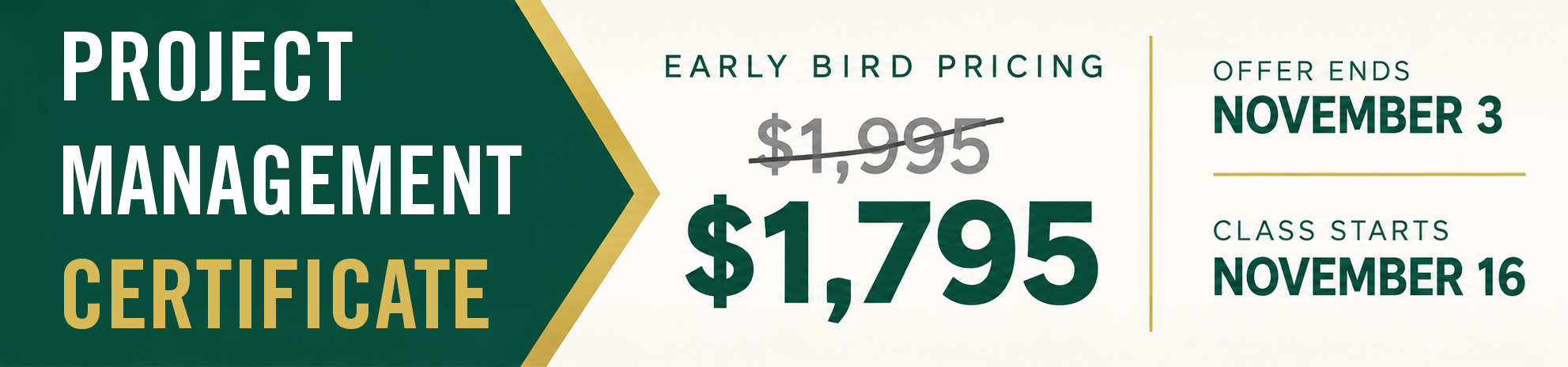 Early Bird Pricing - $1795 until November 3rd 2026