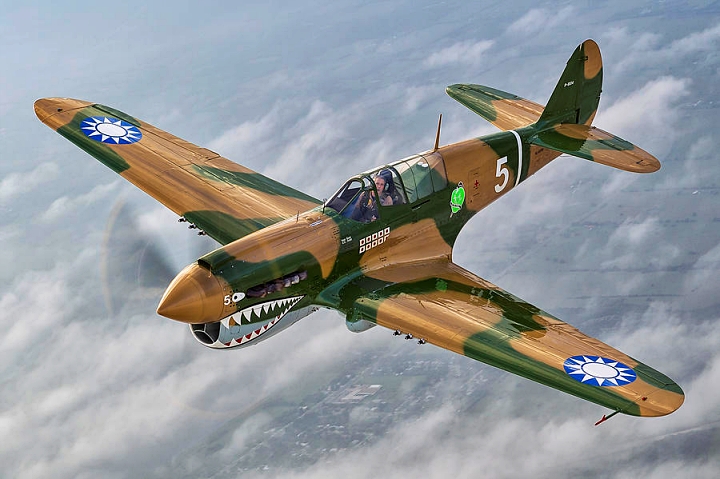 Flying Tiger plane in flight