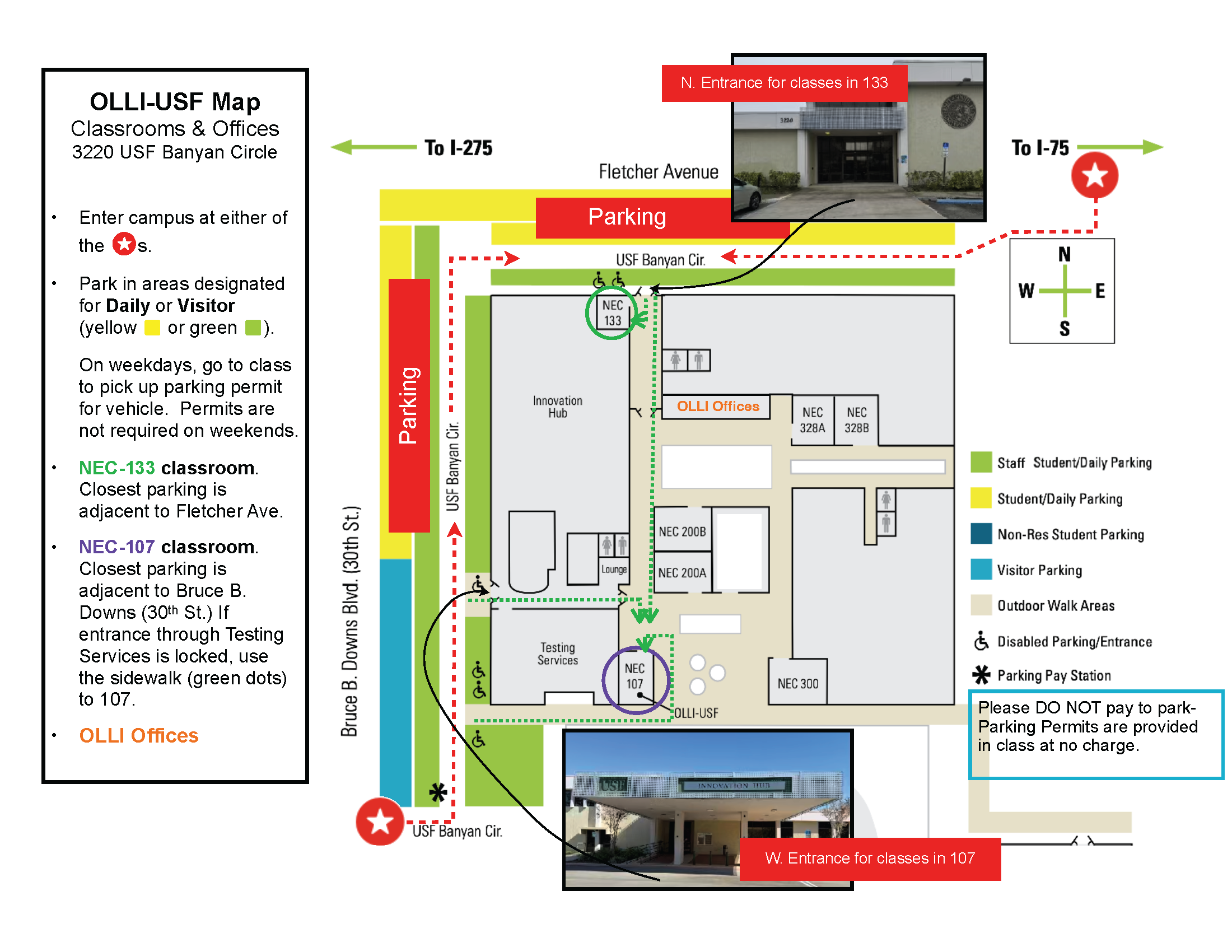 OLLI Map and Parking