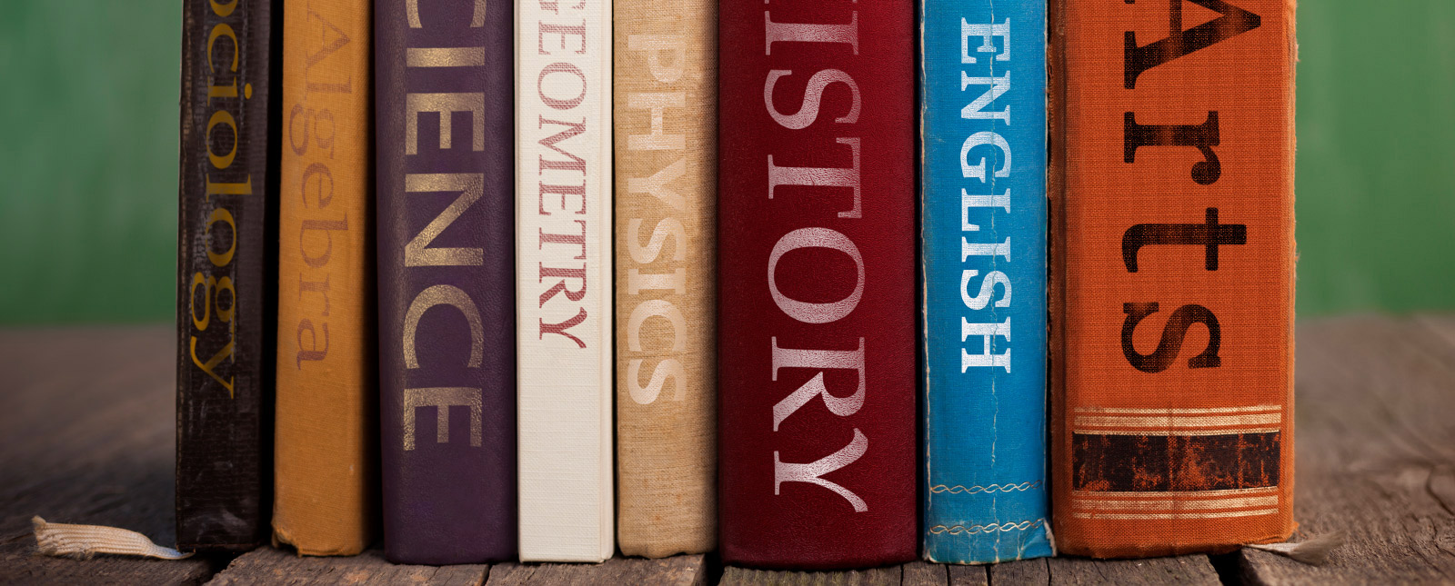 A stack of education books 