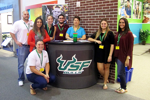 USF graduate students pose for a group photo at Junior Achievement of Tampa Bay