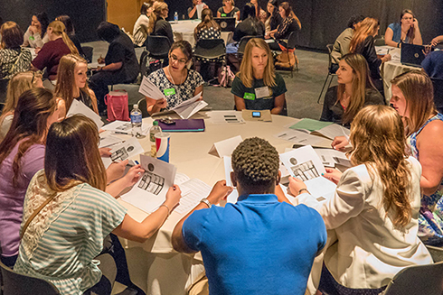 USF students at a research conference on the Tampa campus