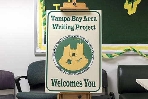 Photo of a Tampa Bay Area Writing Project event sign