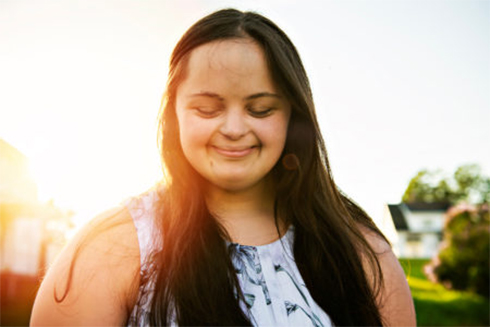 Girl outside at sunset