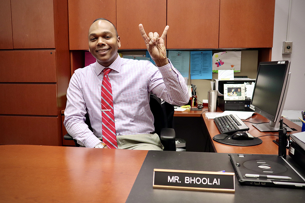 Robert Bhoolai in his office at Robinson High School