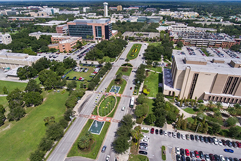 USF Tampa campus aerial view