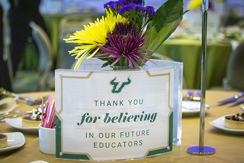 USF scholarship event table decorations