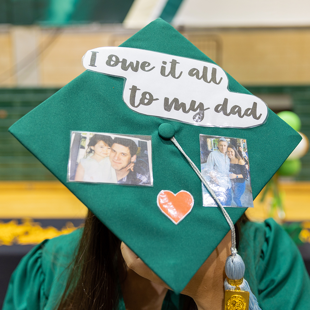 Graduation Cap - A thank you message to dad
