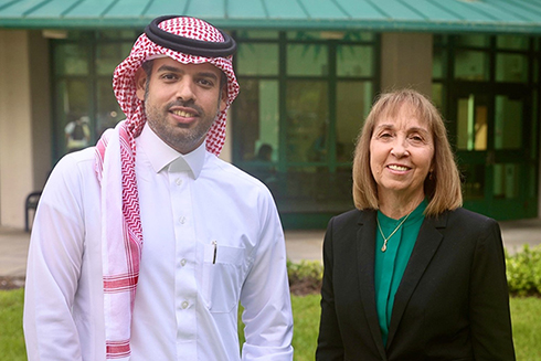 USF graduate student Mohammed Alqahtani with major professor Ann Cranston-Gingras