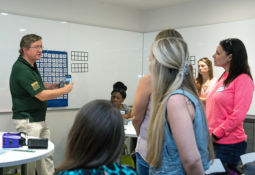 USF Professor David Rosengrant teaching during the Math Teacher Leader Institute hosted on USF’s St. Petersburg campus in 2018.