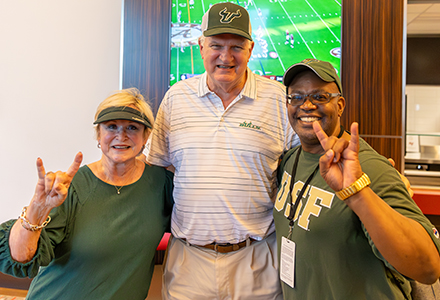 Joyce Haines and her husband with Dean Rolle