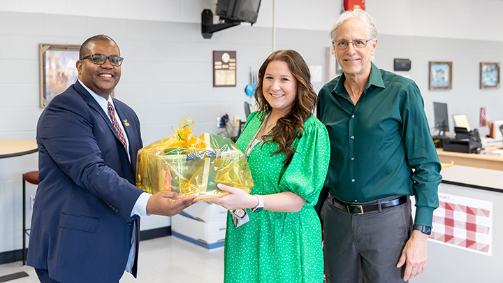 Gift Basket and Group Photo