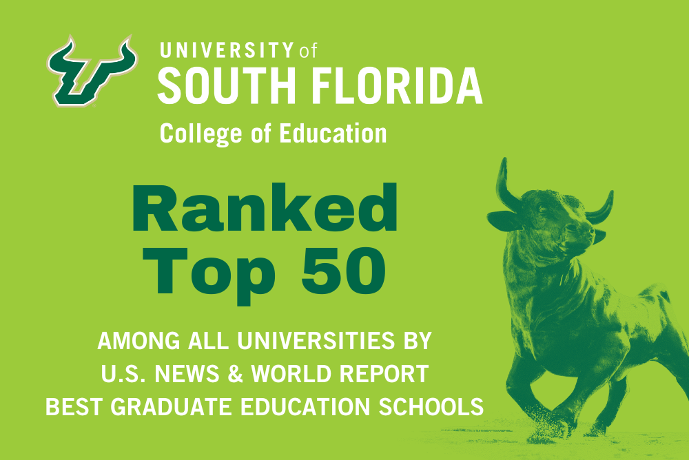 USF College of Education Ranked Top 50 Graphic