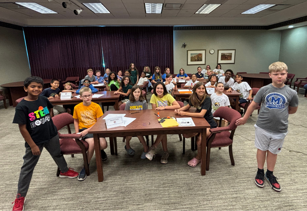 Students from Boyette Springs, Claywell, Forest Hills, Hunters Green, and McKitrick split into their teams for the 2025 E-Team finals.