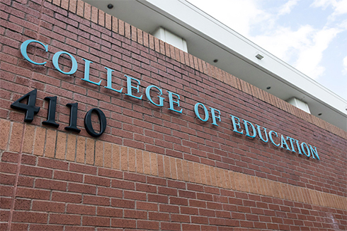 College of Education building wall with words 'College of Education' on side