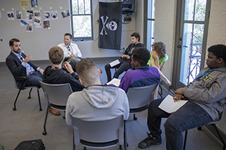 CyberCamp participants meet with industry leaders during a cybersecurity workforce panel at CyberCamp 2018