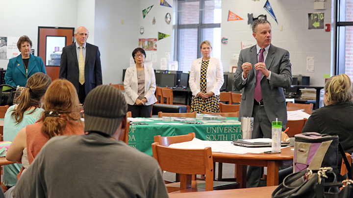 USF professors present to teachers at Kathleen High School