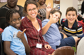 Jorden Rosen with her students