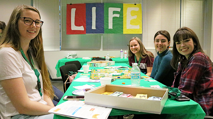Students play board games during Week of Welcome