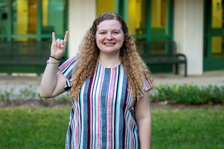 Cassidy Michonski outside the USF College of Education