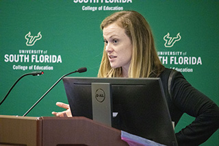 Elizabeth Hadley gives a presentation at USF