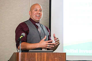 Frederick Bradley presents his award-winning research at the American Educational Research Association's Annual Meeting in April.