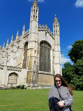 College of Education student Meghan Ward visits a castle in the UK