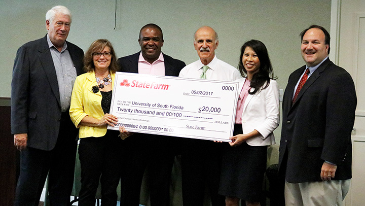 The Gus A. Stavros Center for Free Enterprise and Economic Education received a $20,000 gift from State Farm in support of the Center’s K-12 Teacher Financial Education Workshops with a particular emphasis on the Center’s financial literacy education program.