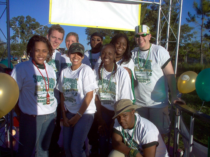 Edna Jones Miller with the USF Campus Activities Board