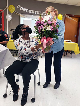 Graham receives flowers