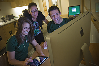 Students studying at a computer