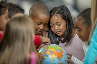 Students with Globe