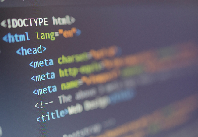 close up of web code on screen