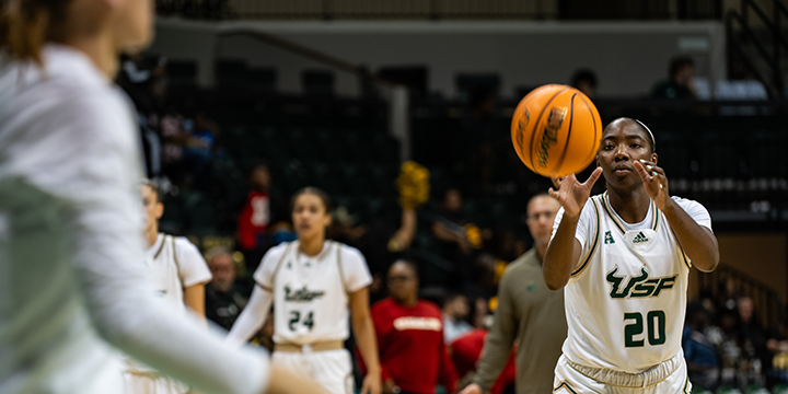 USF student athletes playing basketball