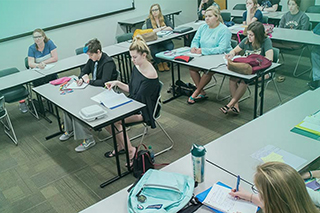 Students in a classroom at USF St. Petersburg Campus