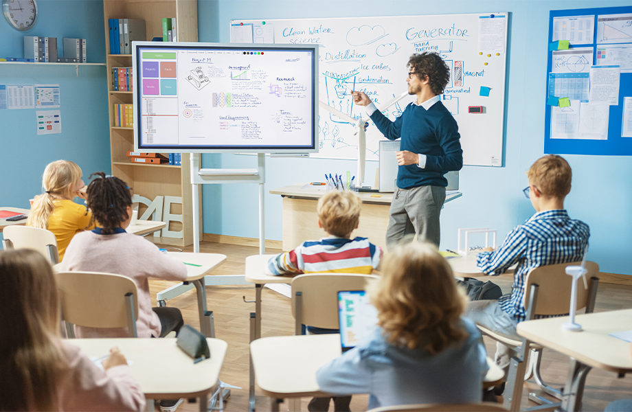 Teacher leading a class