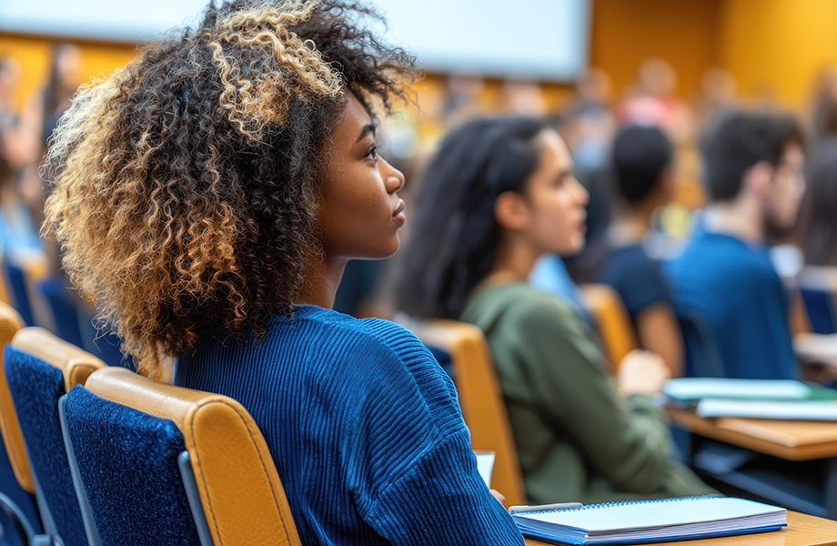 students in college lecture hall