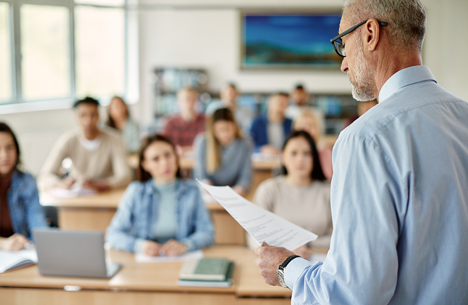 professor in front of class
