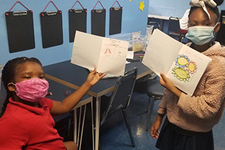 Students with books