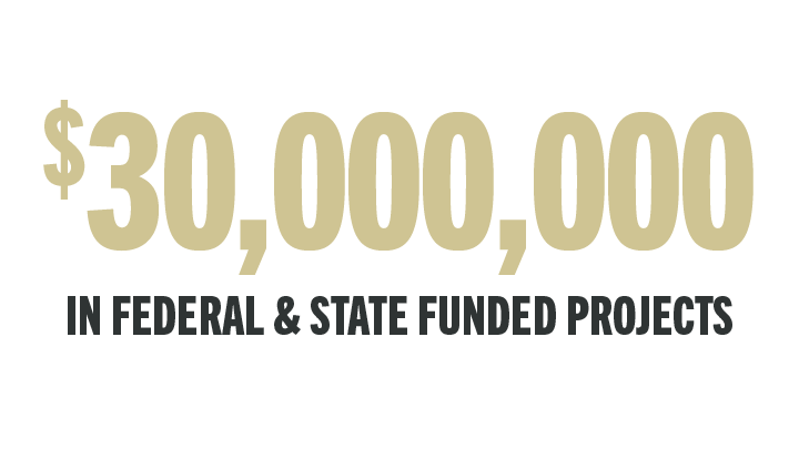 $30,000,000 in federal and state funded projects